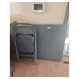 Folding Table with Folding Chairs (Blue)