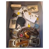 Belt buckles, bolos, pins, compass and more