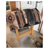 Saddle stand, blanket, cinch