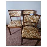 Three Wood Framed Chairs with Vinyl Seats and Backs