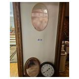 Wall Mirrors 23 x 18, Wall Clock 17" Round