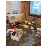 Jars, yard tools, Keys, tape, patio table and more -bring box to pack