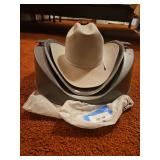 Resistol 5X Beaver Cowboy Hat, Size 7 3/8 with Plastic Hat Holder