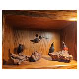 Budweiser Beer Steins, Handcrafted Wooden Bird Sculptures (Bring Boxes to Pack)