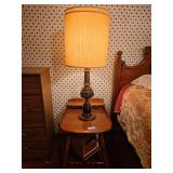 End Table, 22 x 22 x 22h, with Storage Cubby, Lamp, Wyoming Books