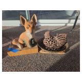 Fox and hen decoration