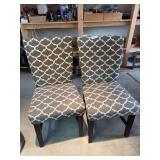 Two grey side chairs