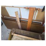 Doors, screen, pegboard, headboard