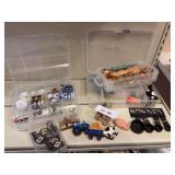 Miniature Kitchen items, plastic measuring spoons, farm animals
