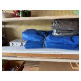 Tarps, bifold door in box, wood, knee pads