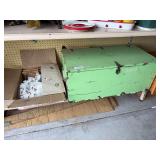 Green wood box, box of hardware, Chip and dip server