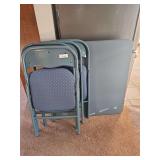 Card Table and 4 Chairs (Blue)