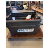Roller cart, tote with camping items