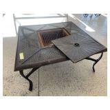 42 x 42” metal table with fire pit