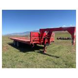 16’ flatbed with 4’ rear extension dual axel - with spare. 5000 lb axels