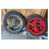 Two pair tires, one air and one not air 16x1.75