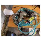 Pneumatic tools, hammer, 1/2' impact, gravity feed paint gun and air hose