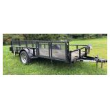12’x6’ Diamond C 2PSA metal trailer with folding rear ramp and side ramp with wood deck needs new decking boards WIRE TRANSFER REQUIRED