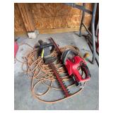 Electric hedge trimmer, cordless 20V Hyper Tough hedge trimmer w battery but no charger and drop cord