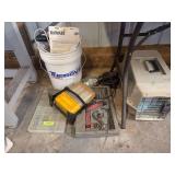 Hacksaws, stove bolt assortment, cat carrier, trouble light etc ..