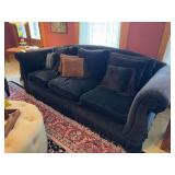 90” long Thomasville black three cushion sofa