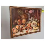 Framed fruit still life, no mark seen 20X14