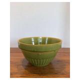 Unmarked green stoneware bowl 8”