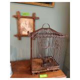 Bird cage w bird, bird picture