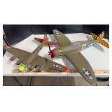 2 plastic model airplanes