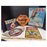 5 tin airplane signs