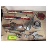 Car nameplates, hood ornaments, door handles etc..