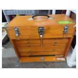Windsor design eight drawer wood tool chest