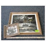2 barn board framed photos