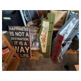 Wall art, including hooks, Native American picture, Barnwood frame
