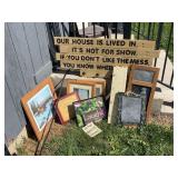 Various artwork and signs