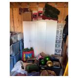 Large amount of Christmas decor, including lights, wreaths, outdoor decor, garland, etc.