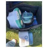 Foot spa with accessories and Vicks vaporizer