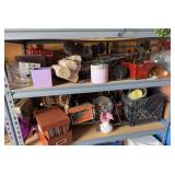 2 1/2 shelves full (contents only) of miscellaneous home decor