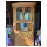 Oak corner China cupboard with glass top doors  (alternate location downtown - pickup will be arranged)