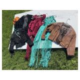 Ladies leather jackets, and vests