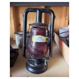 Dietz lantern with red glass shade