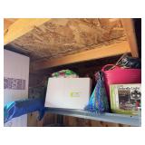 Party shelf - includes tiki umbrella with light, Hawaiian party decor, everything you need for your next luau