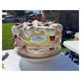 Strawberry shortcake lidded cake plate