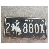 1971 wyoming license plate