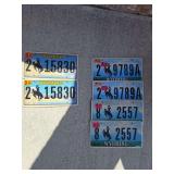 3 Sets of Matching Wyoming License Plates