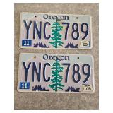 Pair of Matching Oregon License Plates