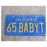 California 65BABYT license plate