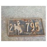 Wyoming truck plate 71