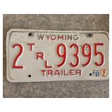 1988 Wyoming Trailer License Plate