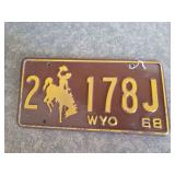 1968 Wyoming license plate